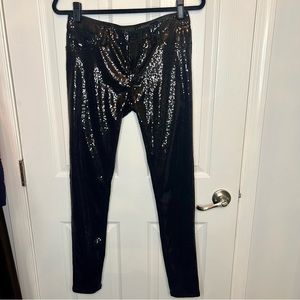 The Limited black sequin denim pants